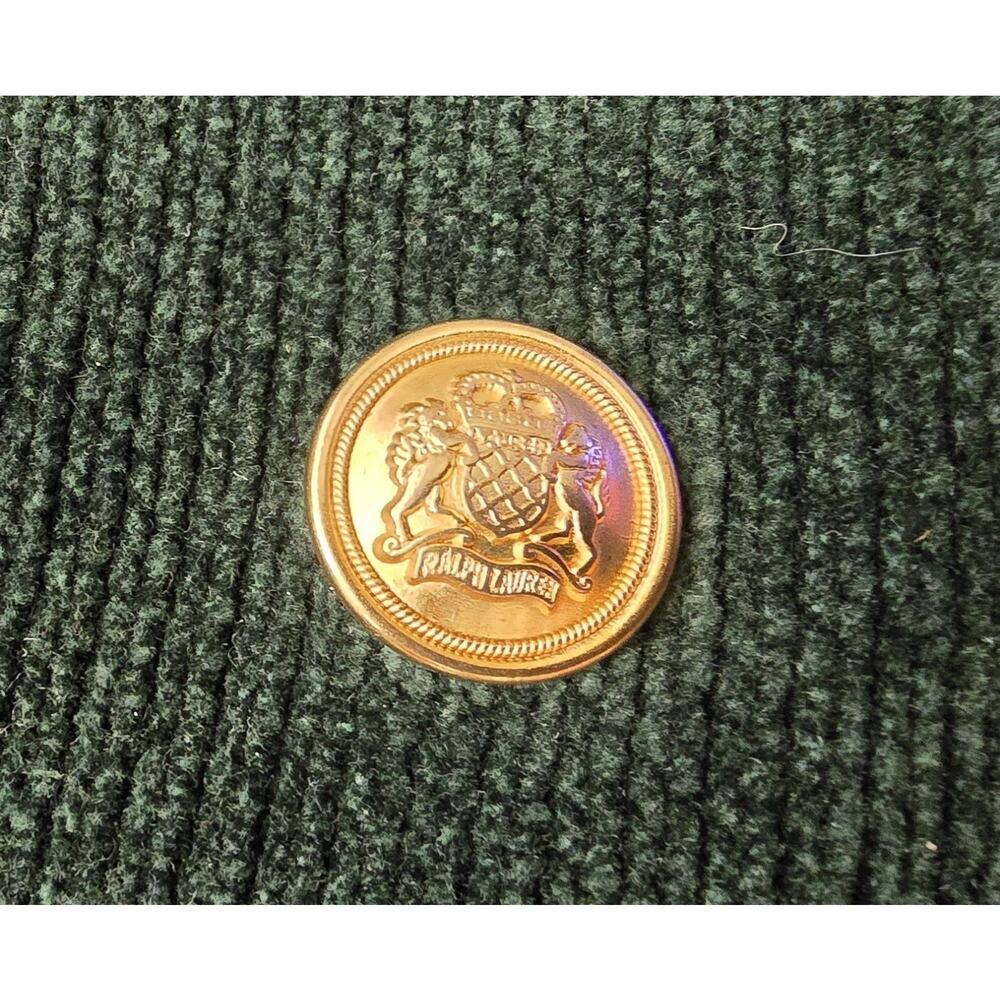 VTG Ralph Lauren Chenille Knit Blazer Sweater Medium Dark Academia Old Money - Picture 6 of 6